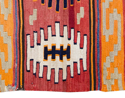 Vintage Kilim Rug,Afyon Kilim 3'3" x 4'8" feet 100 x 143 cm