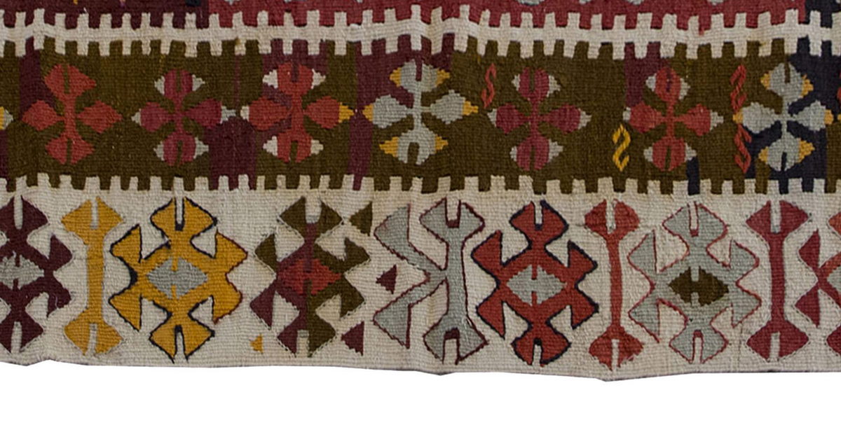 Vintage Kilim Rug,Konya Kilim 3'3" x 5'2" feet 100 x 157 cm