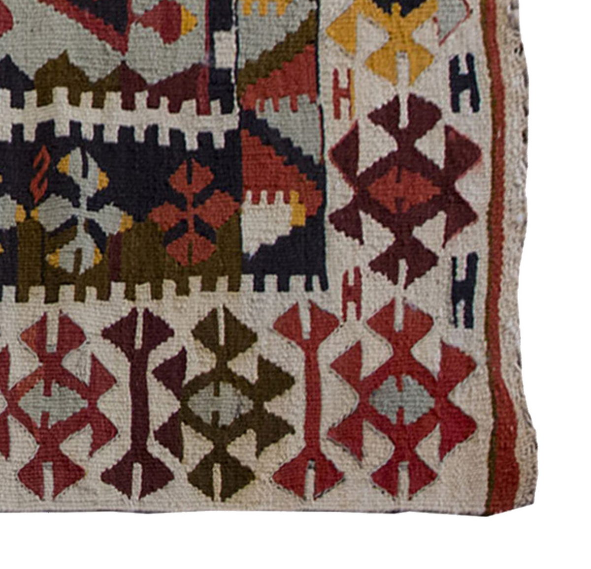 Vintage Kilim Rug,Konya Kilim 3'3" x 5'2" feet 100 x 157 cm