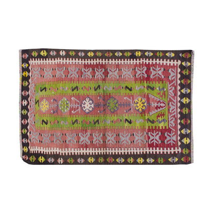 Vintage Kilim Rug,Denizli Kilim 3'3" x 5'5" feet 100 x 166 cm
