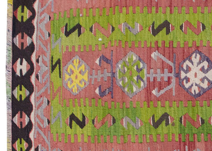 Vintage Kilim Rug,Denizli Kilim 3'3" x 5'5" feet 100 x 166 cm