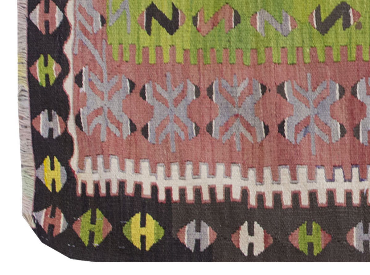Vintage Kilim Rug,Denizli Kilim 3'3" x 5'5" feet 100 x 166 cm