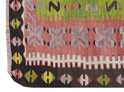 Vintage Kilim Rug,Denizli Kilim 3'3" x 5'5" feet 100 x 166 cm