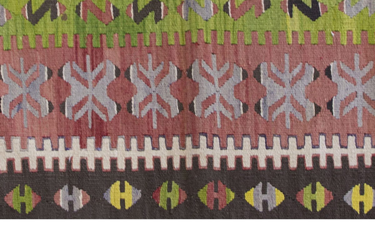 Vintage Kilim Rug,Denizli Kilim 3'3" x 5'5" feet 100 x 166 cm