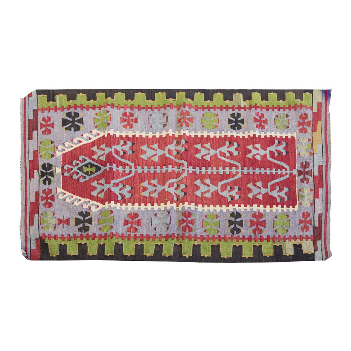 Vintage Kilim Rug,Denizli Kilim 3" x 4'2" feet 87 x 127 cm