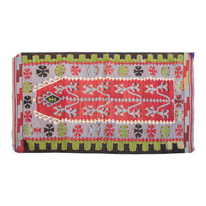 Vintage Kilim Rug,Denizli Kilim 3" x 4'2" feet 87 x 127 cm