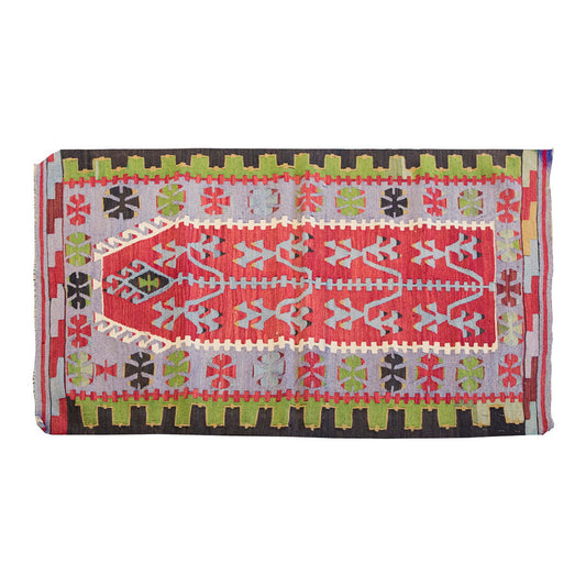 Vintage Kilim Rug,Denizli Kilim 3" x 4'2" feet 87 x 127 cm