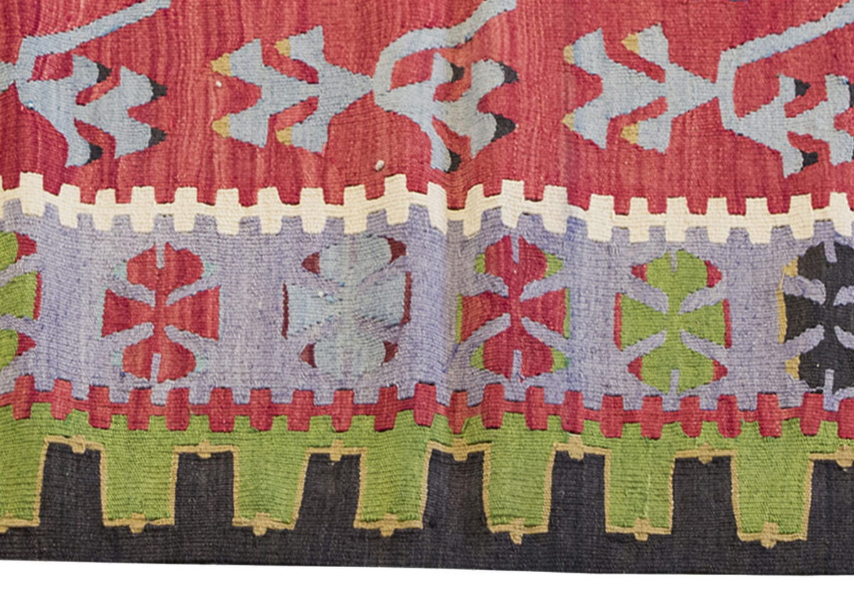 Vintage Kilim Rug,Denizli Kilim 3" x 4'2" feet 87 x 127 cm