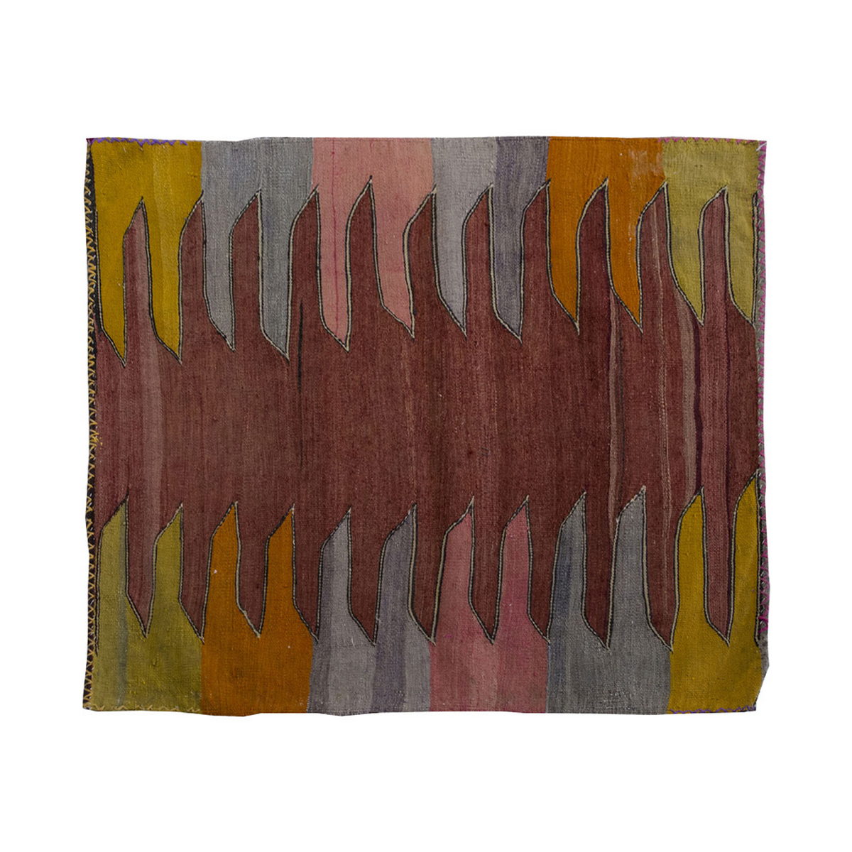 Vintage Kilim Rug,Bodrum Kilim 3'4" x 3'5" feet 101 x 103 cm
