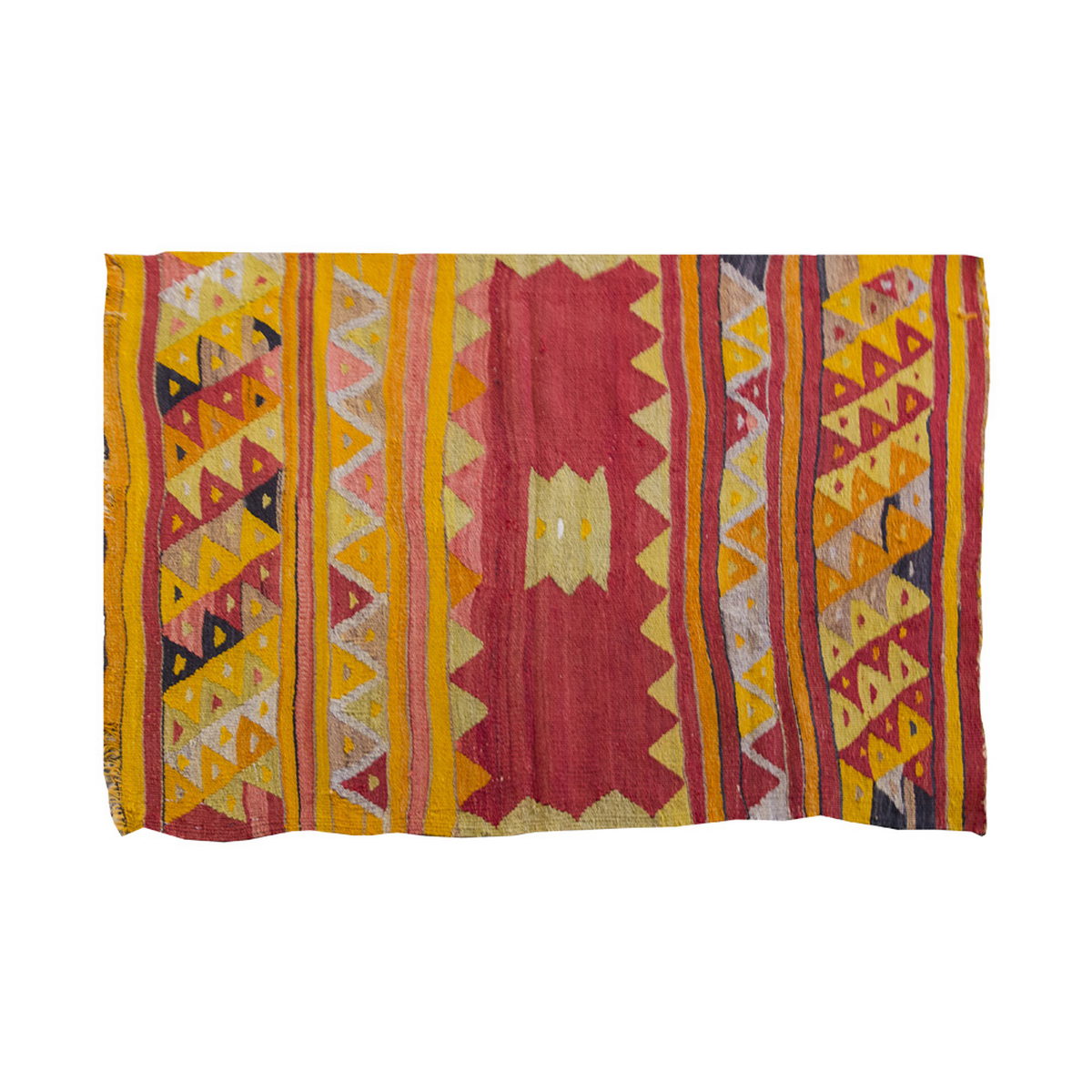 Vintage Kilim Rug,West Part of Turkey Kilim 3'4" x 4" feet 102 x 123 cm