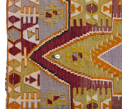 Vintage Kilim Rug,Konya Kilim 3'4" x 4'3" feet 101 x 130 cm