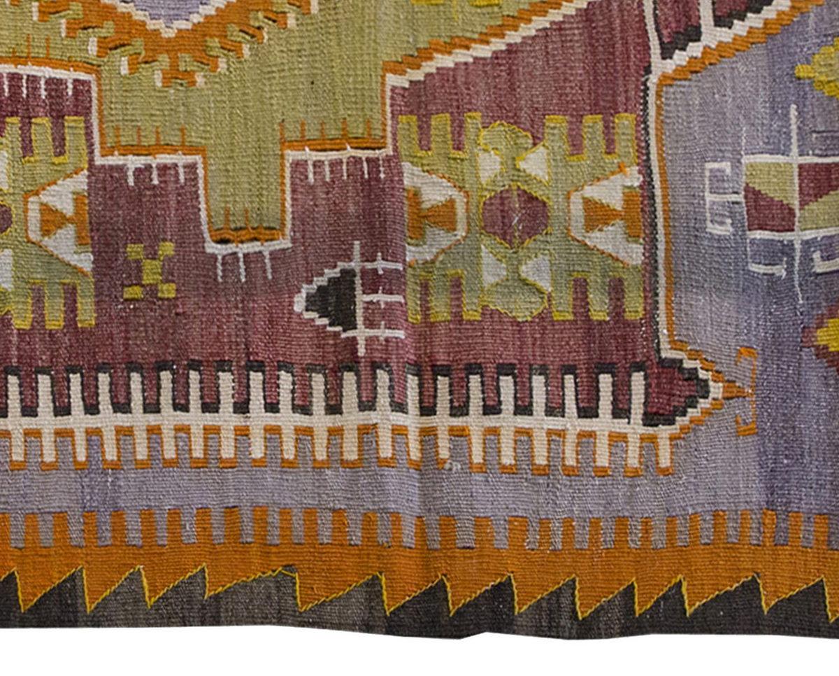 Vintage Kilim Rug,Konya Kilim 3'4" x 4'3" feet 101 x 130 cm
