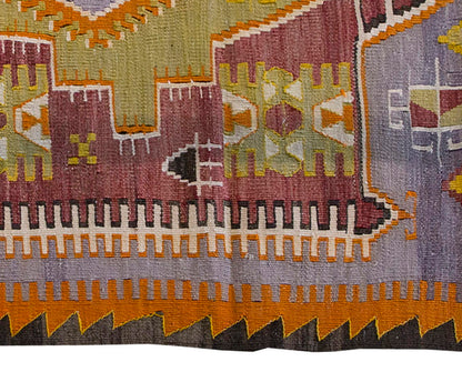 Vintage Kilim Rug,Konya Kilim 3'4" x 4'3" feet 101 x 130 cm