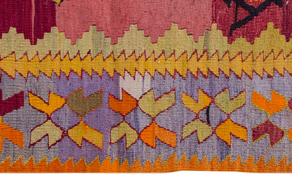 Vintage Kilim Rug,Denizli Çal Kilim 3'4" x 4'6" feet 102 x 137 cm