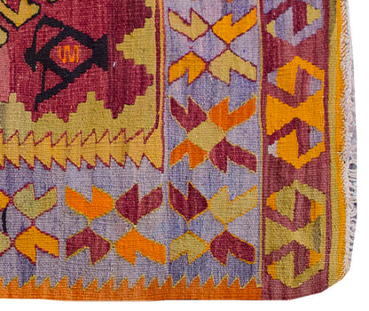 Vintage Kilim Rug,Denizli Çal Kilim 3'4" x 4'6" feet 102 x 137 cm