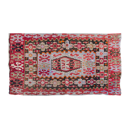 Vintage Kilim Rug,Denizli Eşme Kilim 3'4" x 4'7" feet 102 x 140 cm
