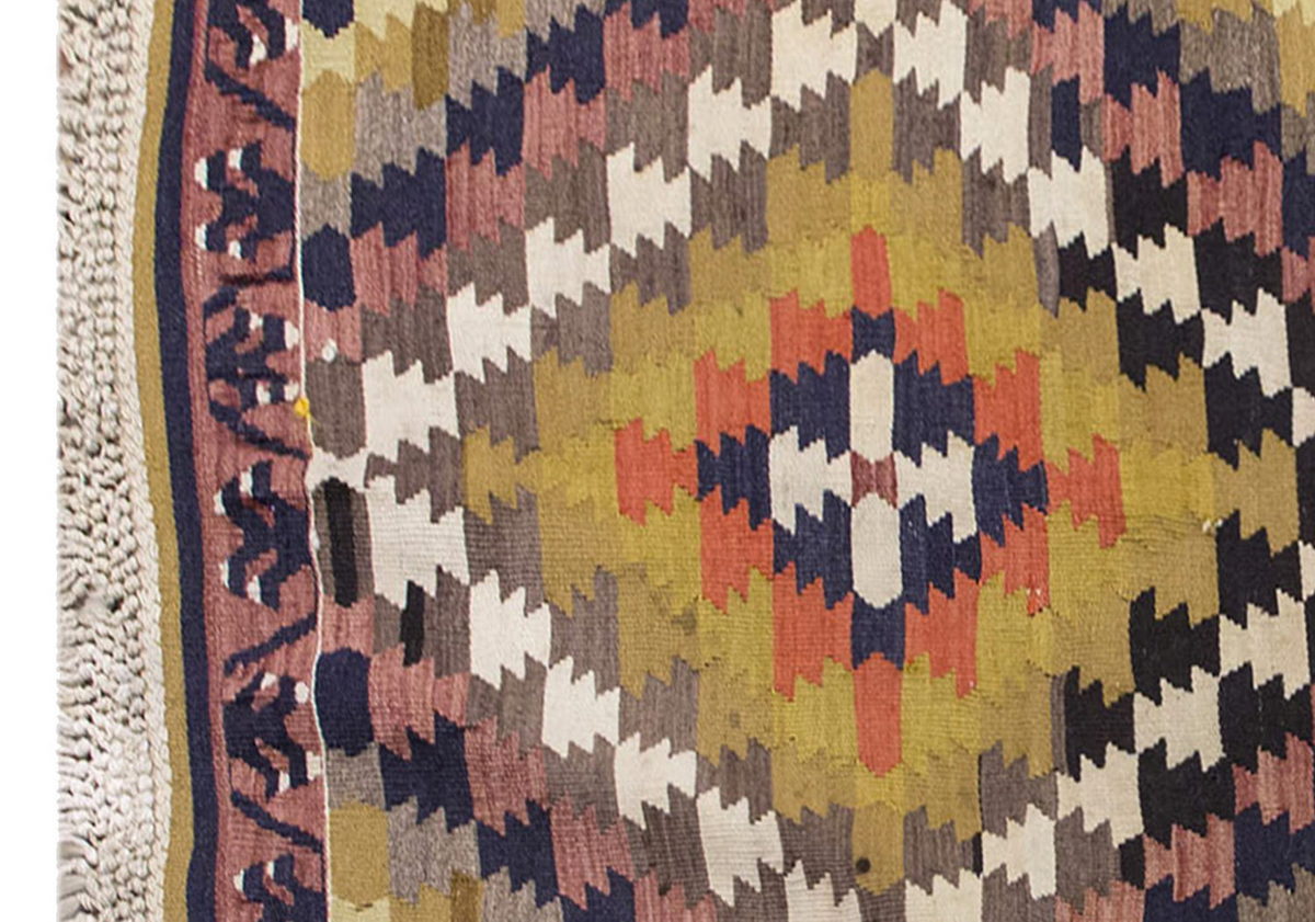 Vintage Kilim Rug,Konya Kilim 3'4" x 4'7" feet 102 x 140 cm