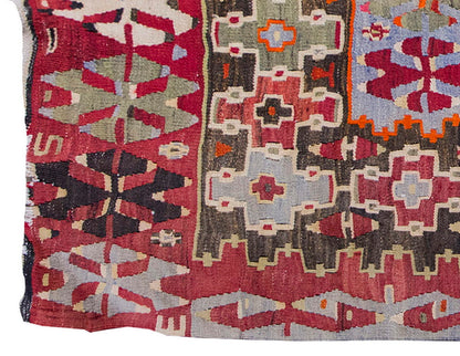Vintage Kilim Rug,Denizli Eşme Kilim 3'4" x 4'7" feet 102 x 140 cm