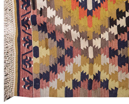 Vintage Kilim Rug,Konya Kilim 3'4" x 4'7" feet 102 x 140 cm