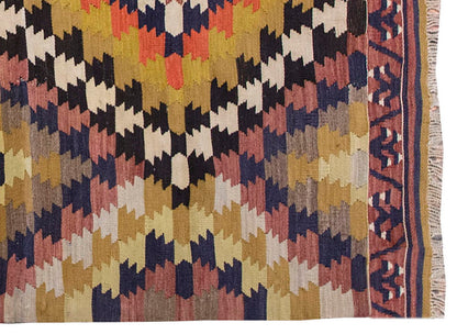 Vintage Kilim Rug,Konya Kilim 3'4" x 4'7" feet 102 x 140 cm