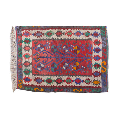 Vintage Kilim Rug,Denizli Kilim 3'4" x 4'8" feet 101 x 142 cm