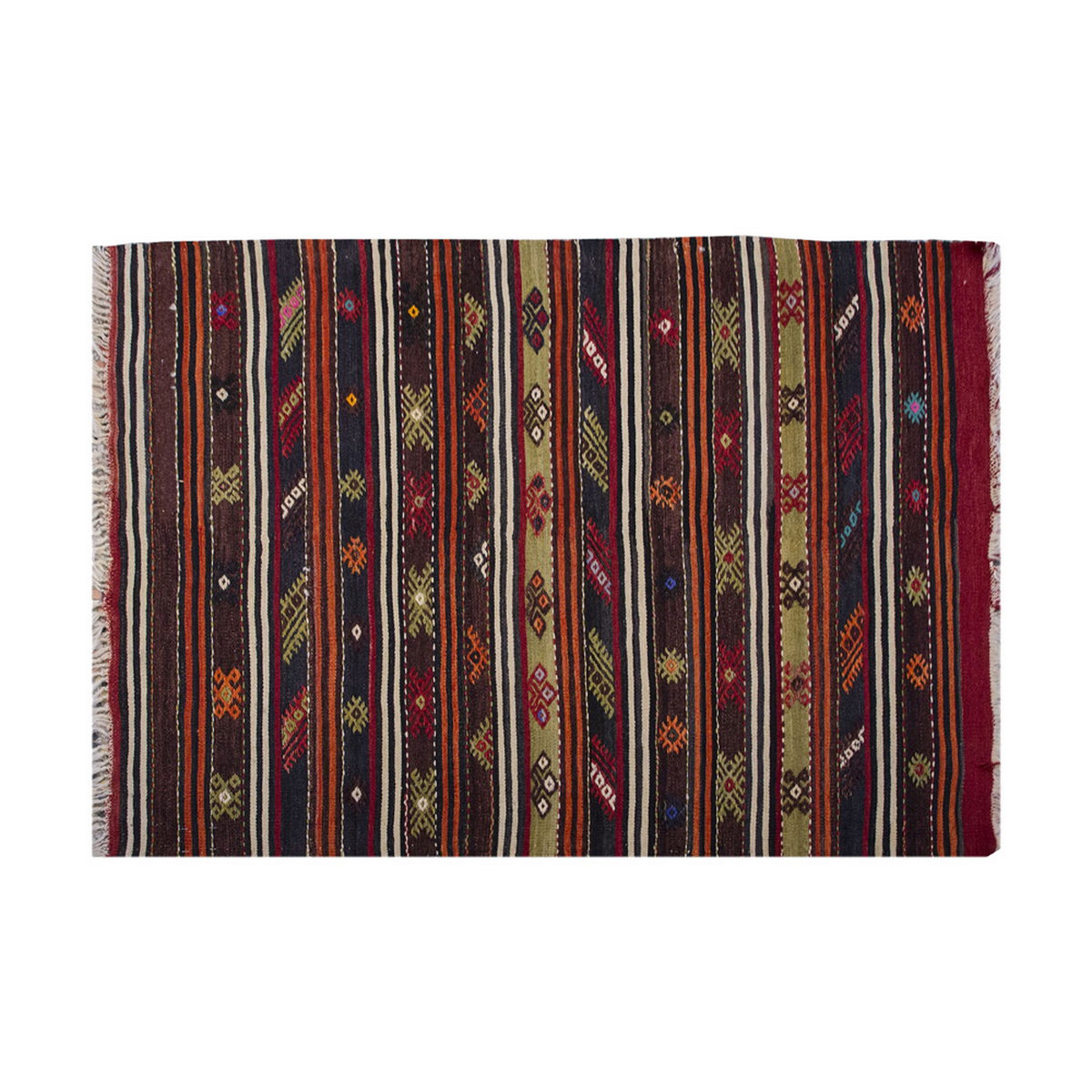Vintage Kilim Rug,Konya Kilim 3'4" x 4'9" feet 102 x 145 cm