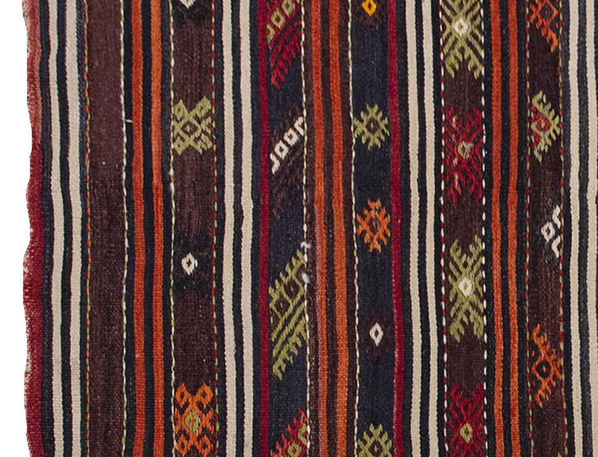 Vintage Kilim Rug,Konya Kilim 3'4" x 4'9" feet 102 x 145 cm
