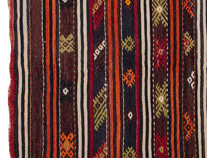 Vintage Kilim Rug,Konya Kilim 3'4" x 4'9" feet 102 x 145 cm