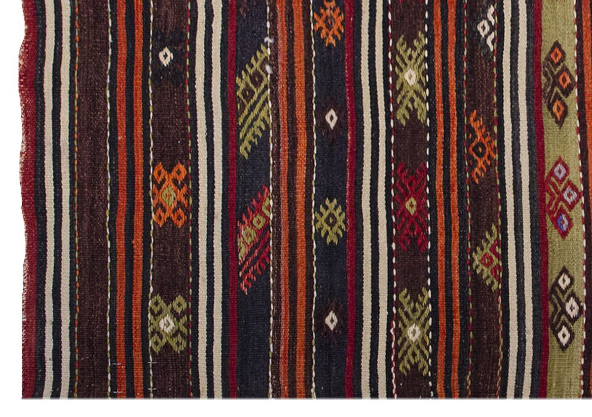 Vintage Kilim Rug,Konya Kilim 3'4" x 4'9" feet 102 x 145 cm