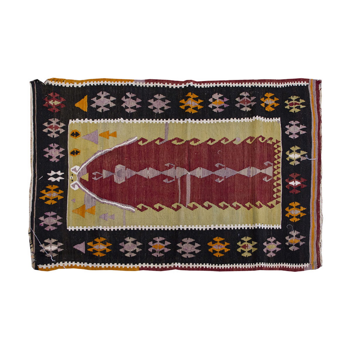 Vintage Kilim Rug,Konya Kilim 3'4" x 5" feet 102 x 154 cm