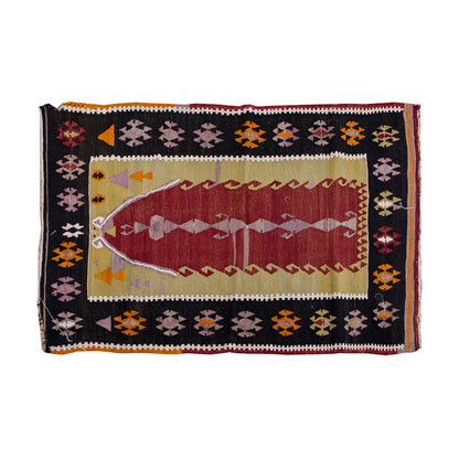 Vintage Kilim Rug,Konya Kilim 3'4" x 5" feet 102 x 154 cm