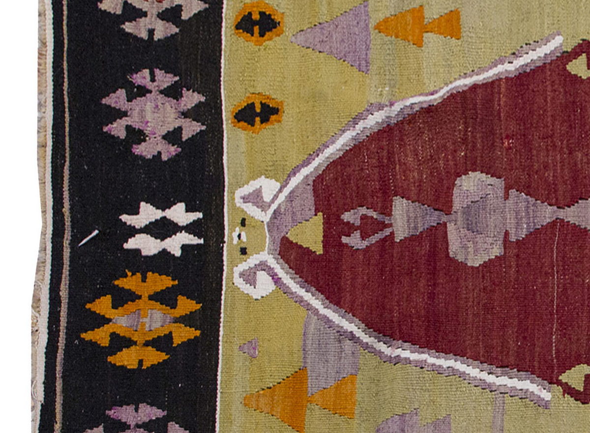 Vintage Kilim Rug,Konya Kilim 3'4" x 5" feet 102 x 154 cm
