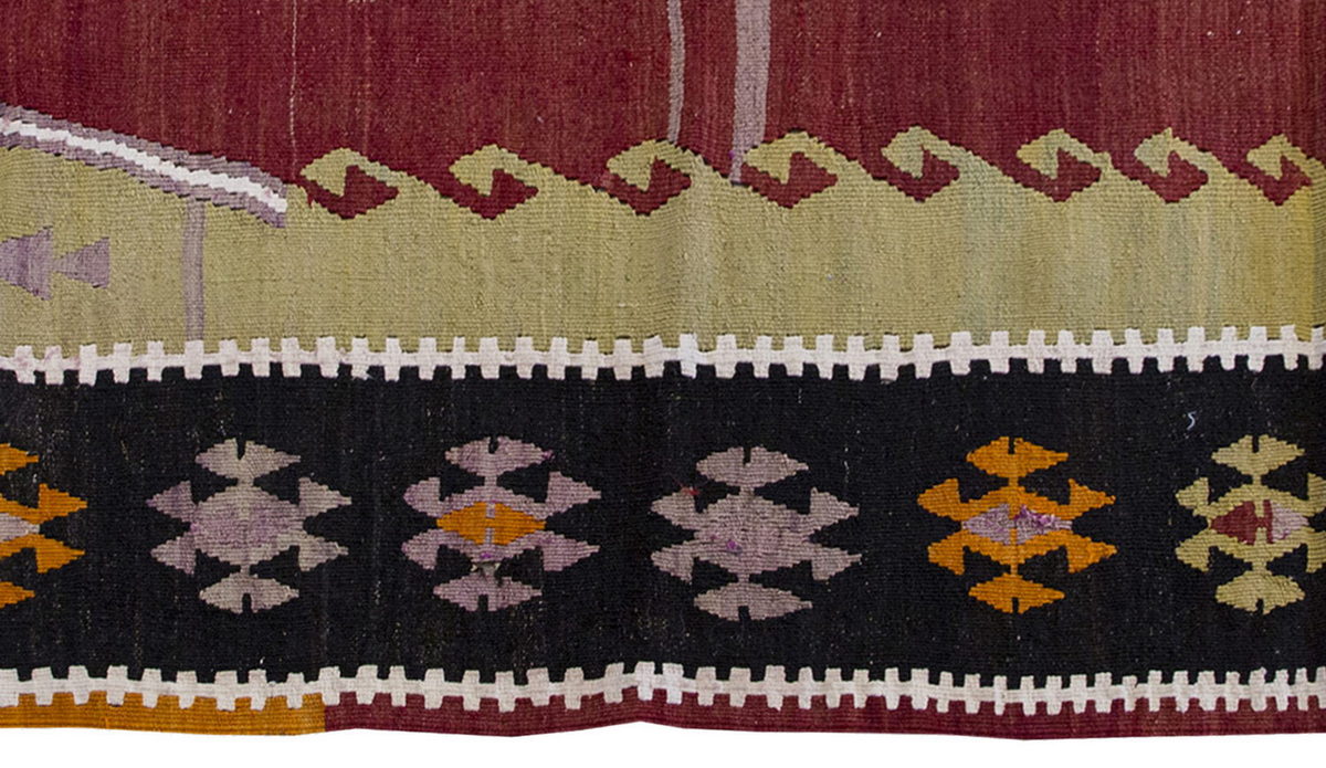 Vintage Kilim Rug,Konya Kilim 3'4" x 5" feet 102 x 154 cm