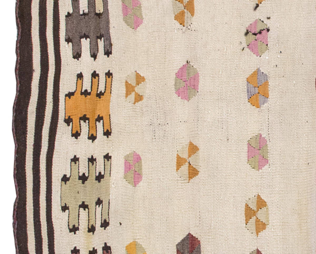 Vintage Kilim Rug,Mut Kilim 3'4" x 5'3" feet 101 x 160 cm