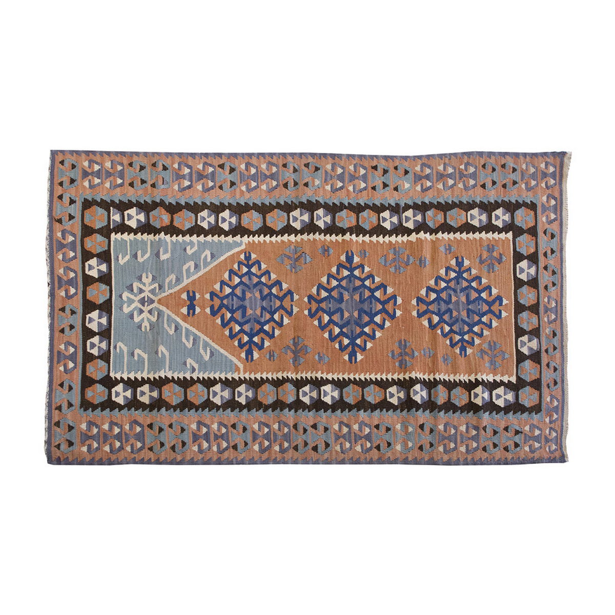 Vintage Kilim Rug,Kayseri Kilim 3'4" x 5'5" feet 101 x 166 cm
