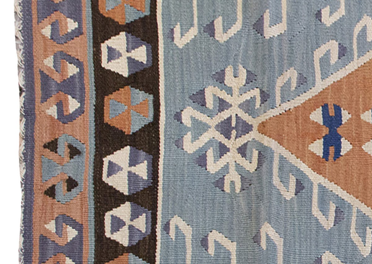 Vintage Kilim Rug,Kayseri Kilim 3'4" x 5'5" feet 101 x 166 cm