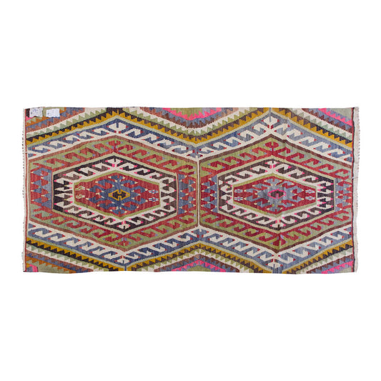 Vintage Kilim Rug,Denizli Kilim 3'4" x 5'8" feet 101 x 172 cm