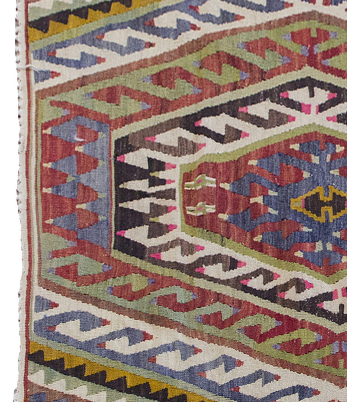 Vintage Kilim Rug,Denizli Kilim 3'4" x 5'8" feet 101 x 172 cm