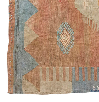 Vintage Kilim Rug,Afyon Kilim 3'5" x 3'6" feet 103 x 106 cm
