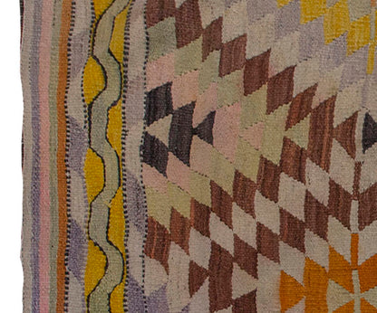 Vintage Kilim Rug,Denizli Kilim 3'5" x 4'3" feet 103 x 130 cm