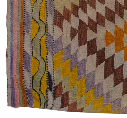Vintage Kilim Rug,Denizli Kilim 3'5" x 4'3" feet 103 x 130 cm