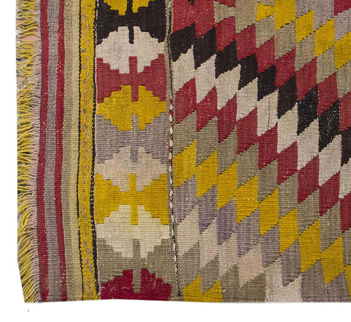 Vintage Kilim Rug,Denizli Kilim 3'5" x 4'3" feet 104 x 130 cm
