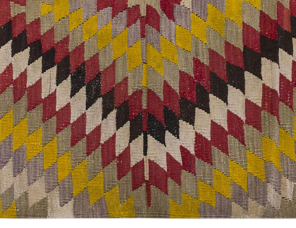Vintage Kilim Rug,Denizli Kilim 3'5" x 4'3" feet 104 x 130 cm