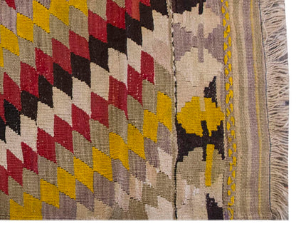 Vintage Kilim Rug,Denizli Kilim 3'5" x 4'3" feet 104 x 130 cm