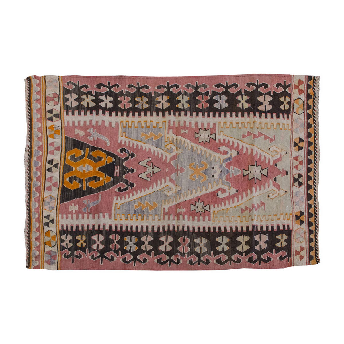 Vintage Kilim Rug,Sivrihisar Kilim 3'5" x 4'7" feet 104 x 140 cm