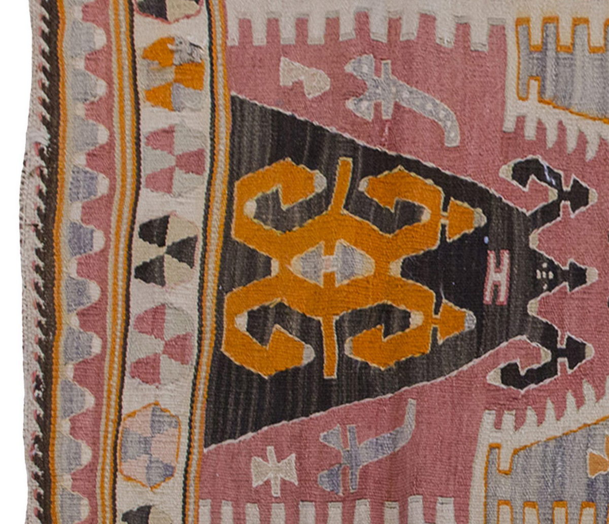 Vintage Kilim Rug,Sivrihisar Kilim 3'5" x 4'7" feet 104 x 140 cm