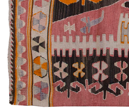 Vintage Kilim Rug,Sivrihisar Kilim 3'5" x 4'7" feet 104 x 140 cm