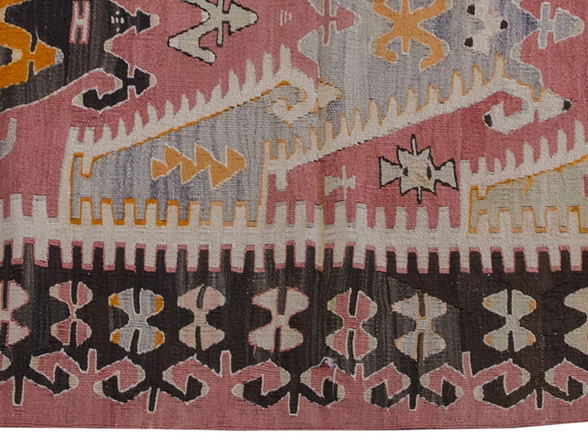 Vintage Kilim Rug,Sivrihisar Kilim 3'5" x 4'7" feet 104 x 140 cm