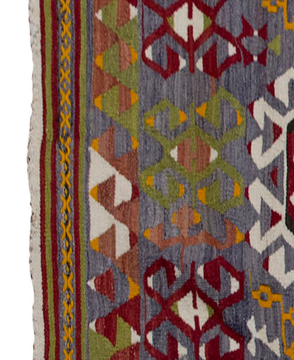 Vintage Kilim Rug,Denizli Kilim 3'5" x 4'8" feet 103 x 143 cm