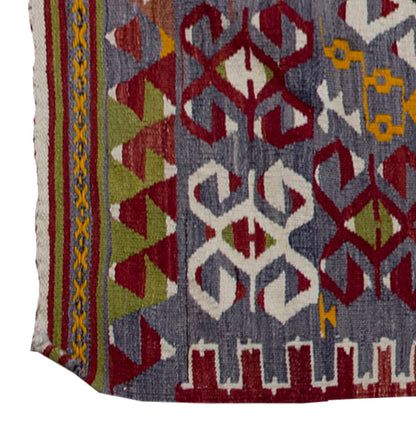 Vintage Kilim Rug,Denizli Kilim 3'5" x 4'8" feet 103 x 143 cm